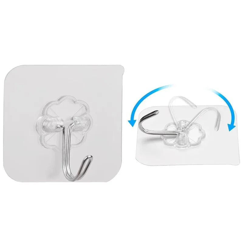 5/10/20/40pcs Transparent Seamless Hook, Strong Adhesive Hook, Bathroom Living Room Wall Hanging Door, Self-Adhesive Hook