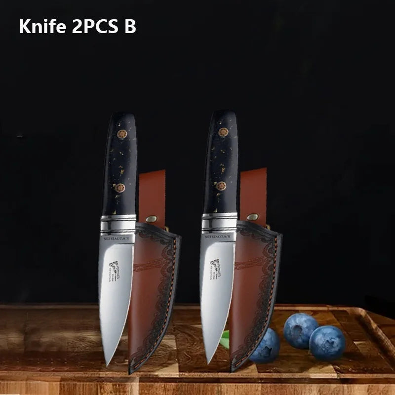 WXCOO Multifunctional Steak Knife Durable Stainless Steel with Sheath Meat Cutting BBQ Chef Fruit Knife Cooking and Slicing Tool
