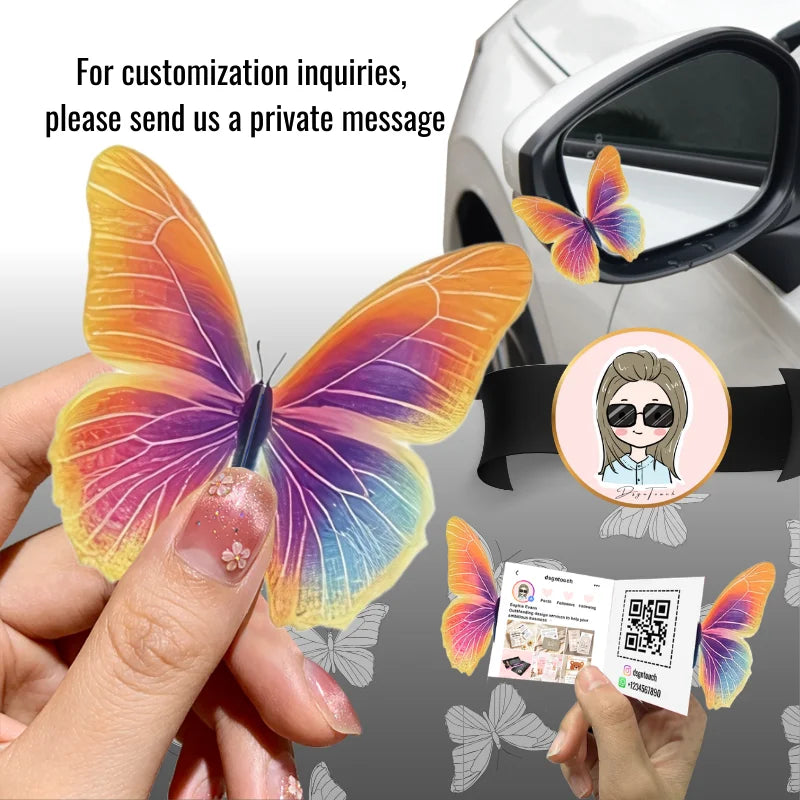 DSGNTOUCH Butterfly Business Cards Custom Die Cut Minimum Quantity 200 PCS Pre Scored Fold Paper Custom Shape Free Design