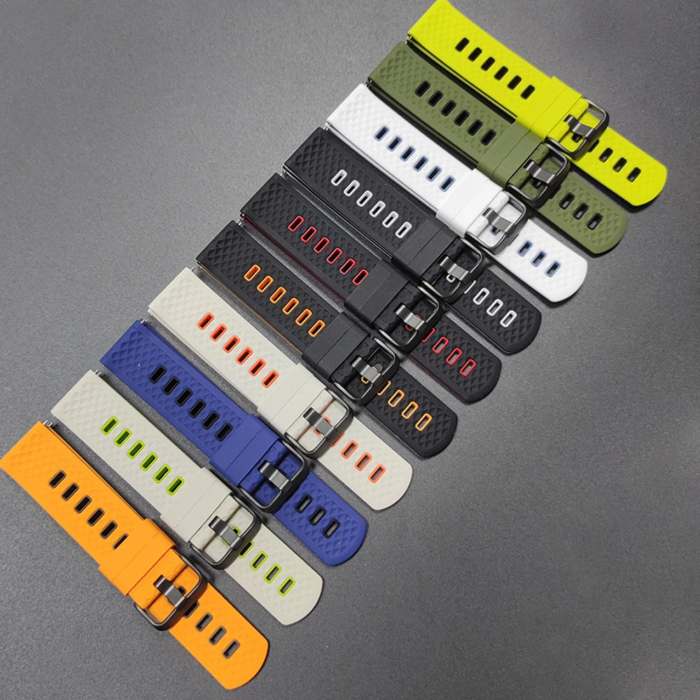 22mm Sport Slicone Strap For OnePlus Watch 3 2 2R 46mm Soft Bracelet For OPPO Watch X X2 4 Pro/Mi Watch 2 Pro S4 S3 S1 Watchband