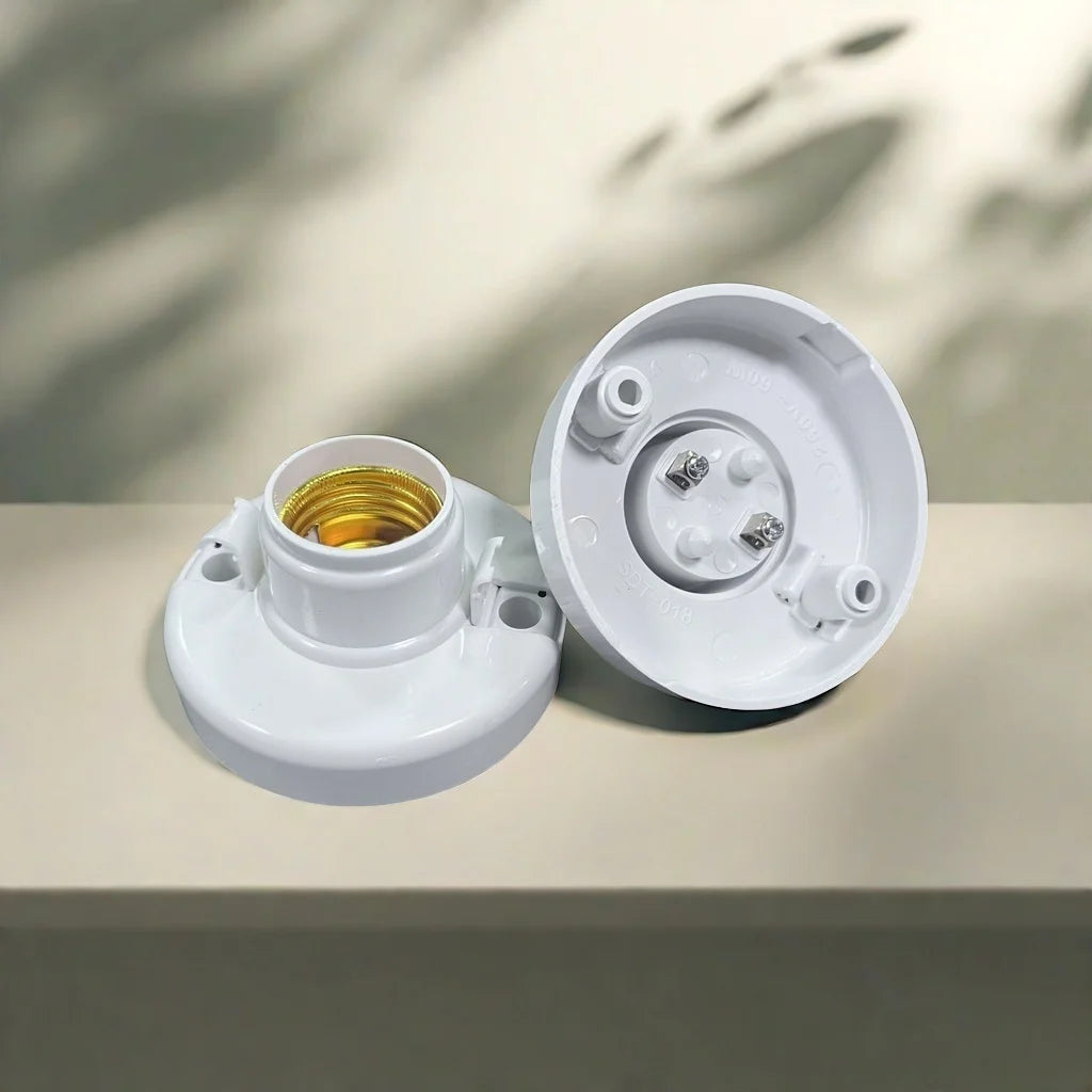 1-6PCS E27 Screw Cap Socket White Ceiling Light Lamp Bulb Fixing Base Stand Light Bulb Holder Lamp Socket For Ceiling Fan