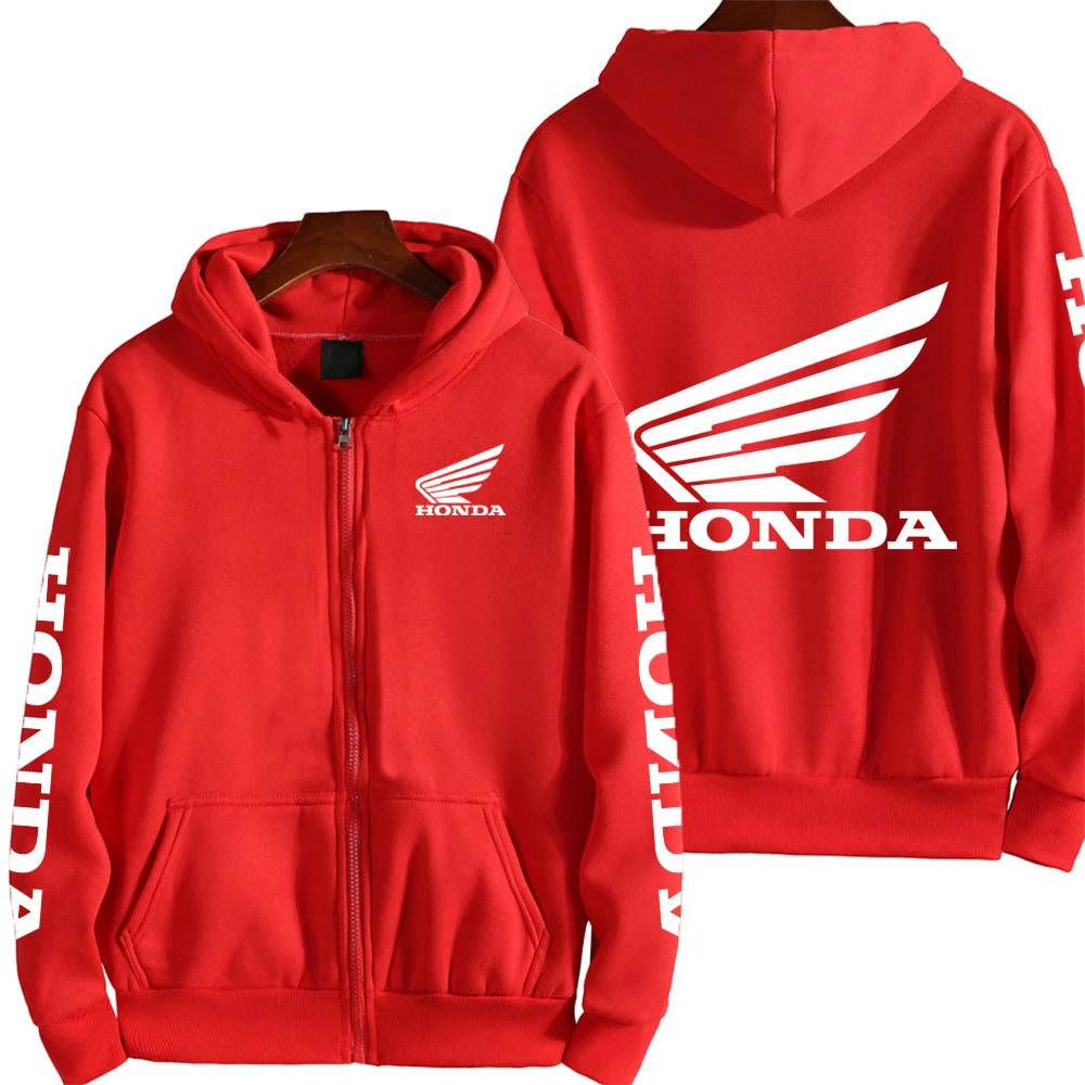 Honda Motorcycle Racing Team Competition Men's Outdoor Sports Zipper Hoodie Fashion 2025 New Sport Women's Jacket Coat