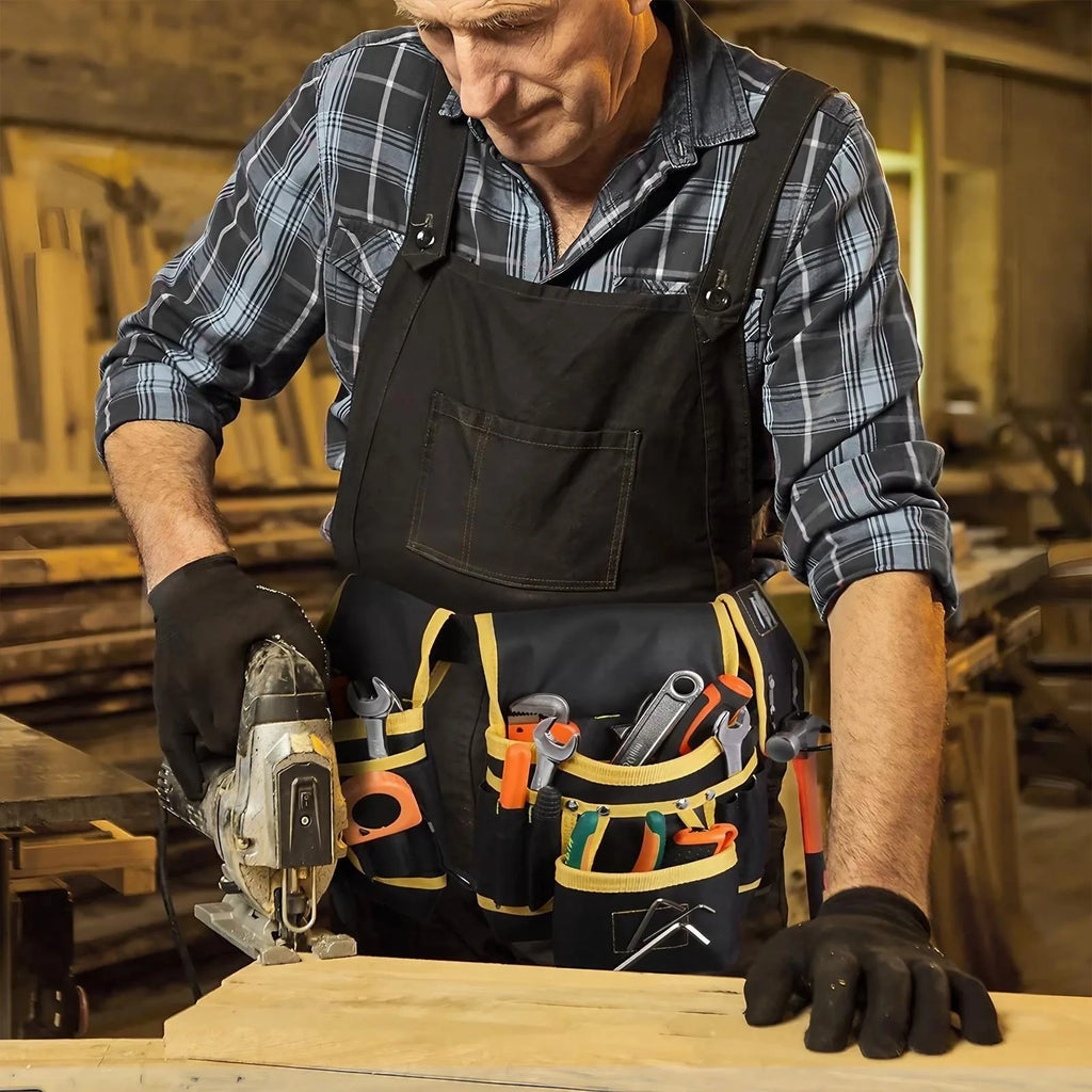 Adjustable Men's 26 Pockets Tool Belt Magnetic Holder Sturdy Waist Pouch for Craftsmen Carpenters