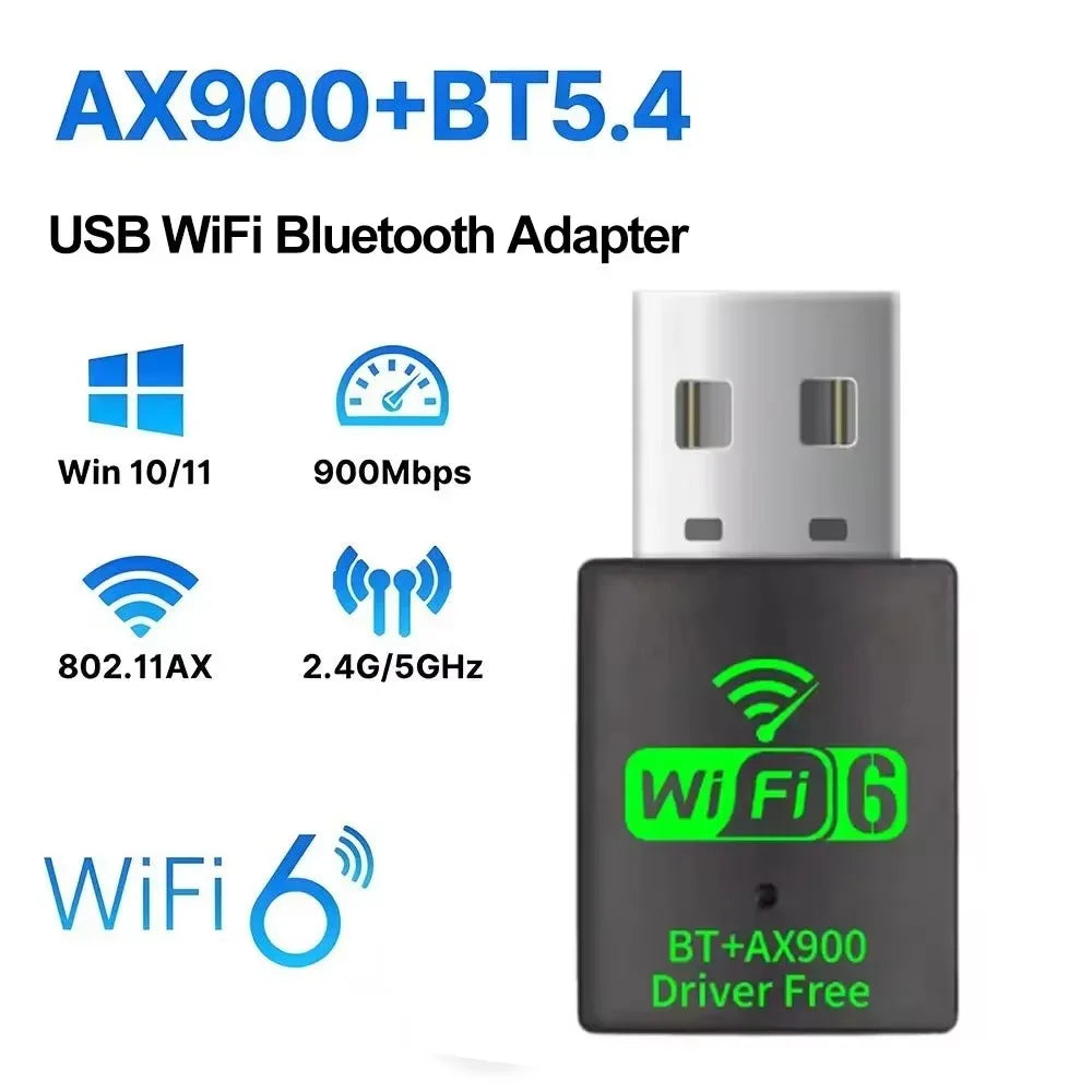 AX900 Wifi 6 Mini USB Dongle Network Card BT 5.4 Receiver Dongle For Win 10/11 PC Dual Band 2.4G/5Ghz