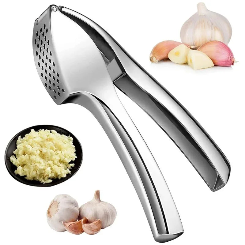 Stainless Steel Garlic Press Mincer - Detachable Garlic Crusher Easy Squeeze And Clean Kitchen Tool for Fine Garlic