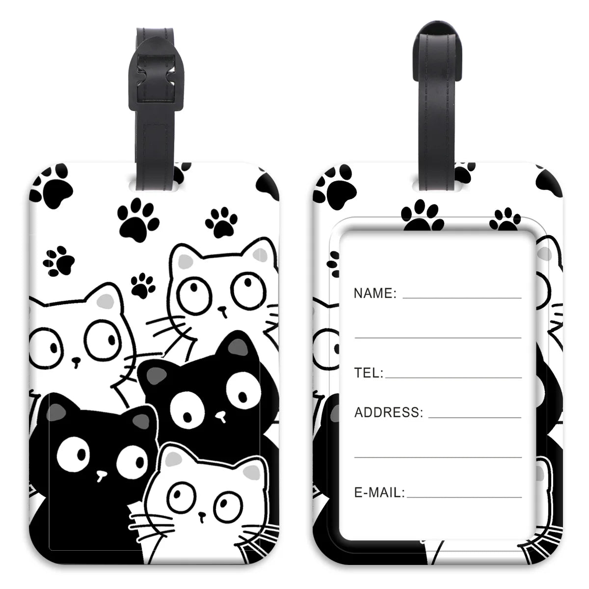 Cute Cats Plastics Baggage Tag Dinosaur Suitcase Backpack Anti-Lost Listing ID Card Holder Fashion Luggage Accessories Gifts