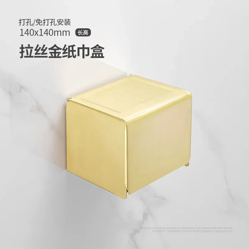 Bathroom accessories: brushed golden corner rack, towel rack, bathroom storage rack, bathroom hardware pendant bath accessories