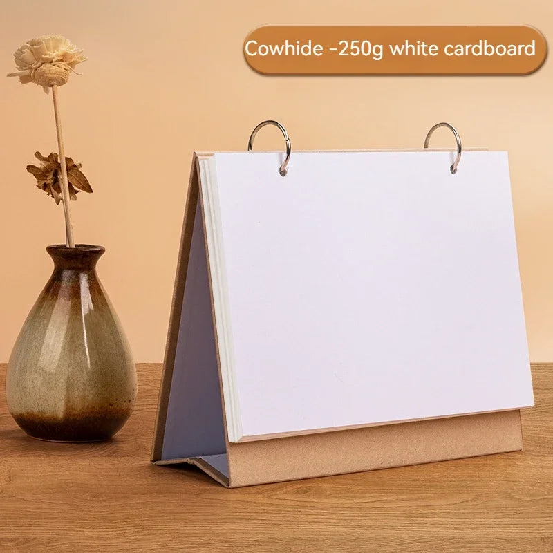 DIY Blank Desk Calendar Making Blank Daily Book Loose Leaf Calendar Planner Standing Flip Desktop School Monthly Year Calendar