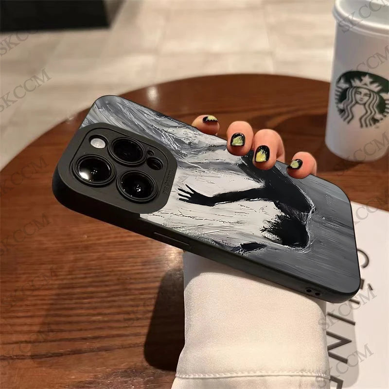 Oil Painting Art Phone Case For iPhone 15 Pro Max 14 13 12 11 Pro Max XS XR X 7 8 14 15 Plus SE 2020 Shockproof Soft Matte Cover