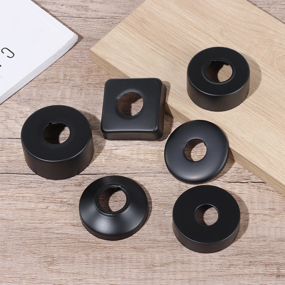 Black Shower Faucet Decorative Cover Stainless Steel Water Pipe Wall Covers Heat Resistant Durable Bathroom Kitchen Accessories