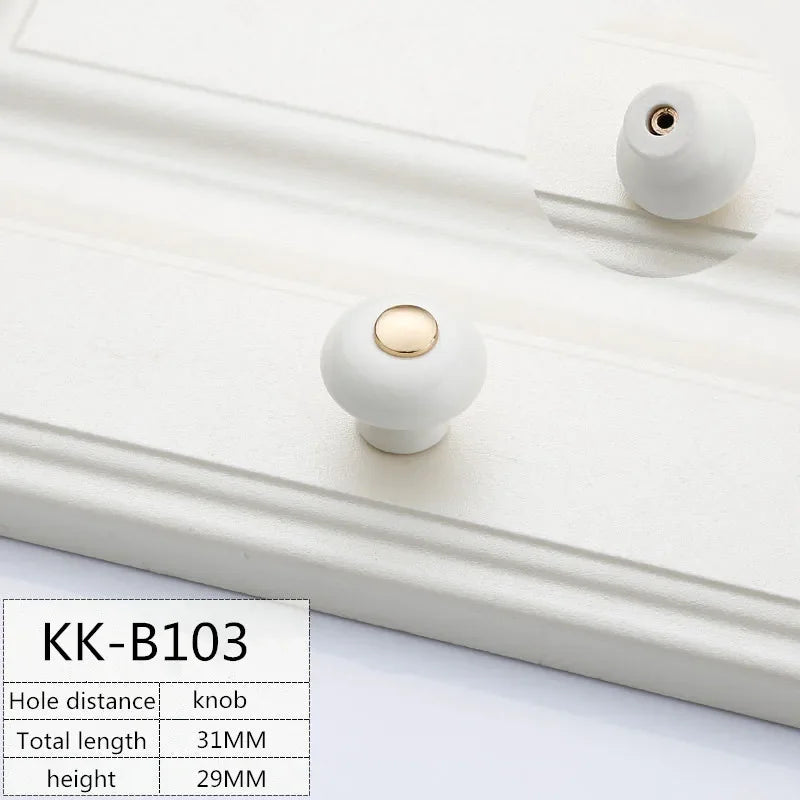 1pcs White Ceramic Door Handles Modern Furniture Knobs Zinc Alloy Ceramic Pulls Kitchen Cupboards Cabinet Door Drawer Handle