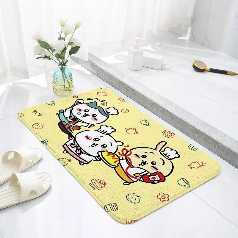 Cartoon-c-chiikawaS Kawaii Floor Mats Home Laundry Rug Carpet For Living Room Decor Lounge Area Anti-slip Mat Entrance Doormat