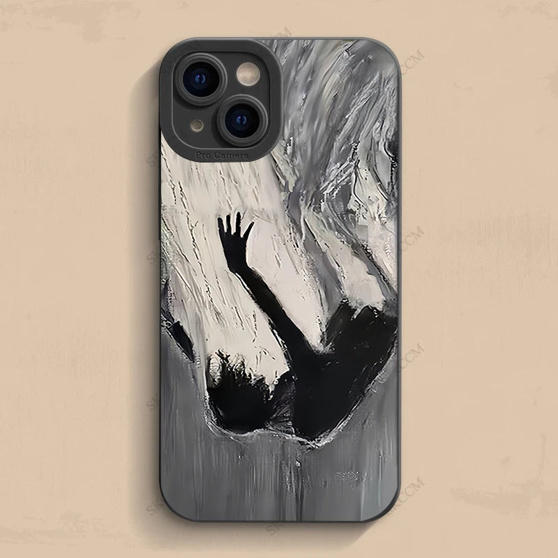 Oil Painting Art Phone Case For iPhone 15 Pro Max 14 13 12 11 Pro Max XS XR X 7 8 14 15 Plus SE 2020 Shockproof Soft Matte Cover