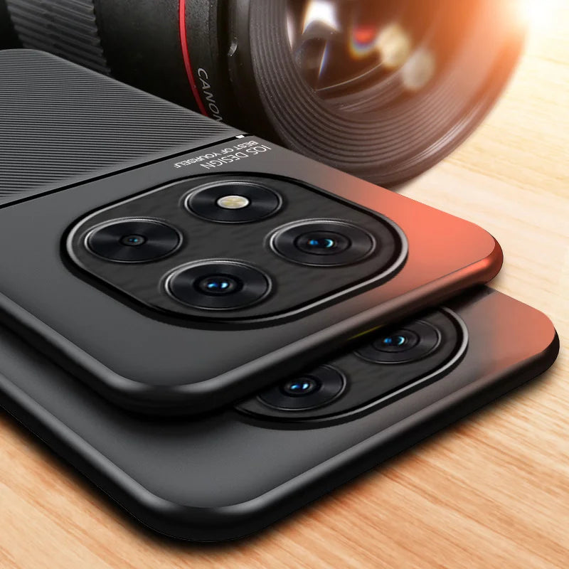 For Xiaomi Poco X7 5G Case Leather Soft Silicone Bumper Coque For Pocco Poko Little X7 X 7 PocoX7 Car Magnetic Holder Back Cover
