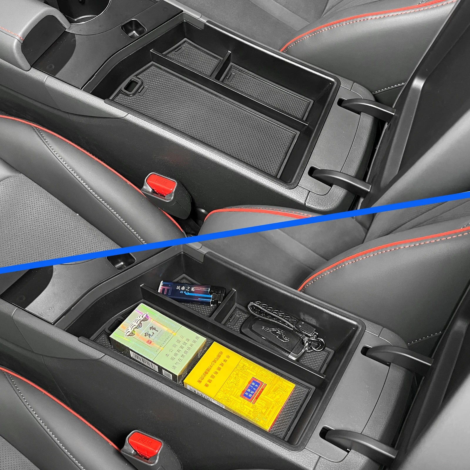 LUCKEASY for Hyundai Sonata 2024 N-line Center Console Armrest Storage Box Tray Left Rudder Organizer Accessories Tidying