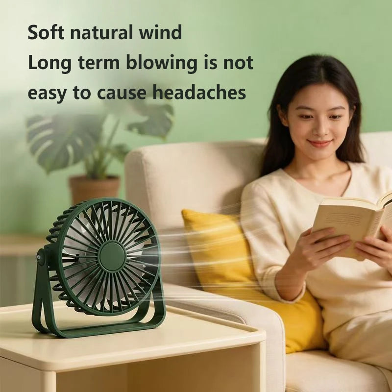 Lenovo Portable 360° Adjustable Mini Fan Quiet Air Circulation Fan Plug Play USB Powered Desk Cooling Fan for Home Office Dorm