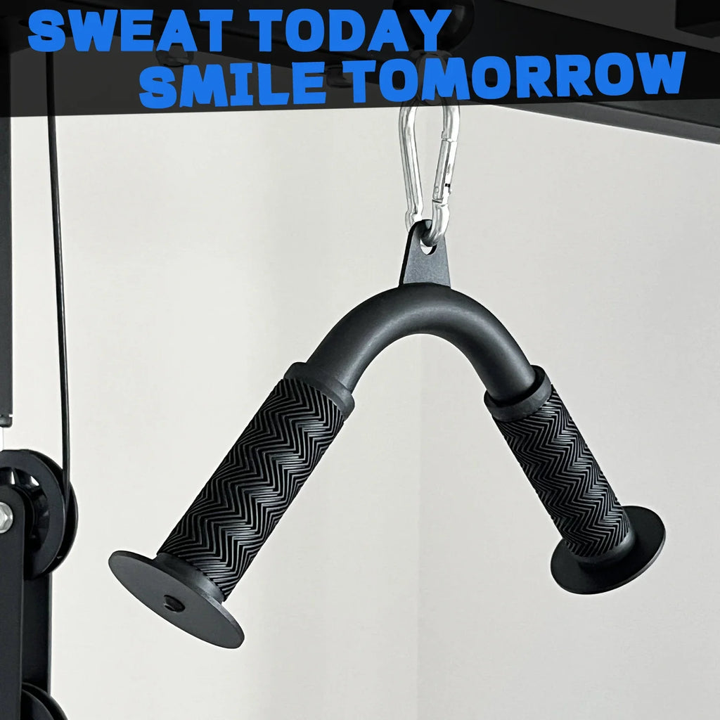 Tricep Pull Down Attachment with Skin-Friendly Rubber, V Bar Attachment Tricep Bar for Home Cable Machine Attachments