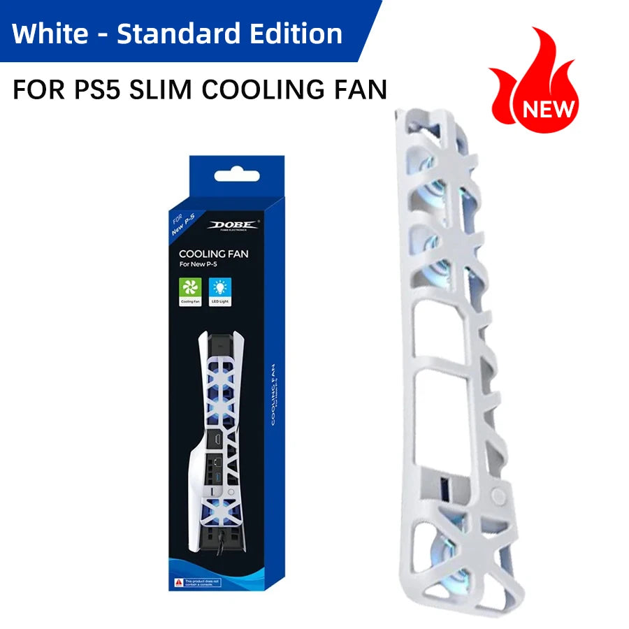 Cooling fan for PS5 Slim disc drive/digital console (with USB 3.0 interface), compatible with PS5 Slim dedicated cooling system.