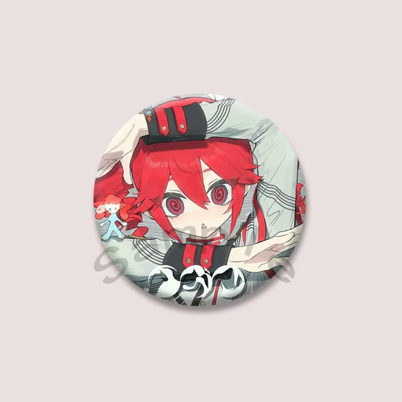 Kasane Teto Badge, Cute UTAU Anime Round Button Pin, Vocaloid Cosplay Brooch for Backpack Clothes, Collectible Gift for Fans