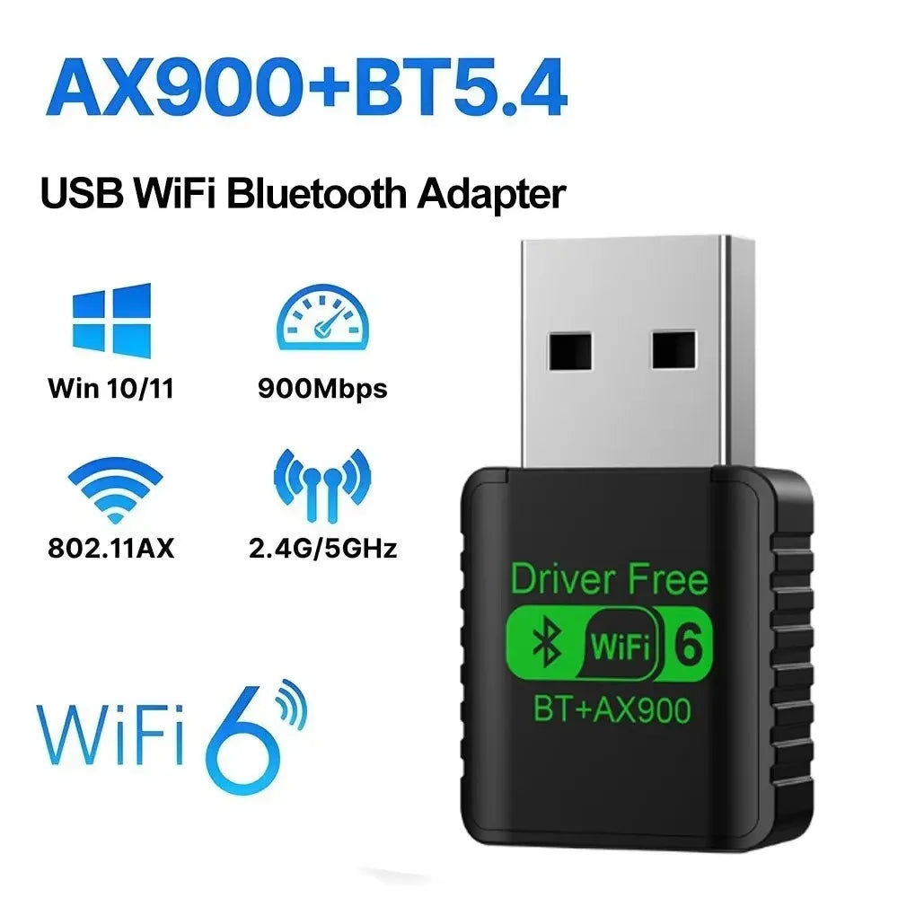 AX900 Wifi 6 Mini USB Dongle Network Card BT 5.4 Receiver Dongle For Win 10/11 PC Dual Band 2.4G/5Ghz