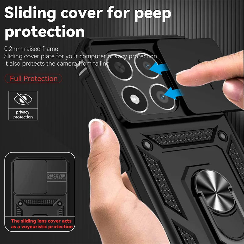 Armor Funda for Xiaomi 15T Pro 5G Case Car Magnetic Holder Ring Phone Case for Xiaomi 15 T Mi15tpro Xiaomi15T Lens Protect Cover