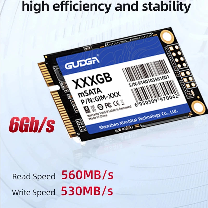 GUAGA mSATA SSD 64GB 128GB 256GB SSD 6Gb/s Msata 512GB Internal Solid Hard Drives SATAIII Hard Disk SSD For HP Laptop Desktop