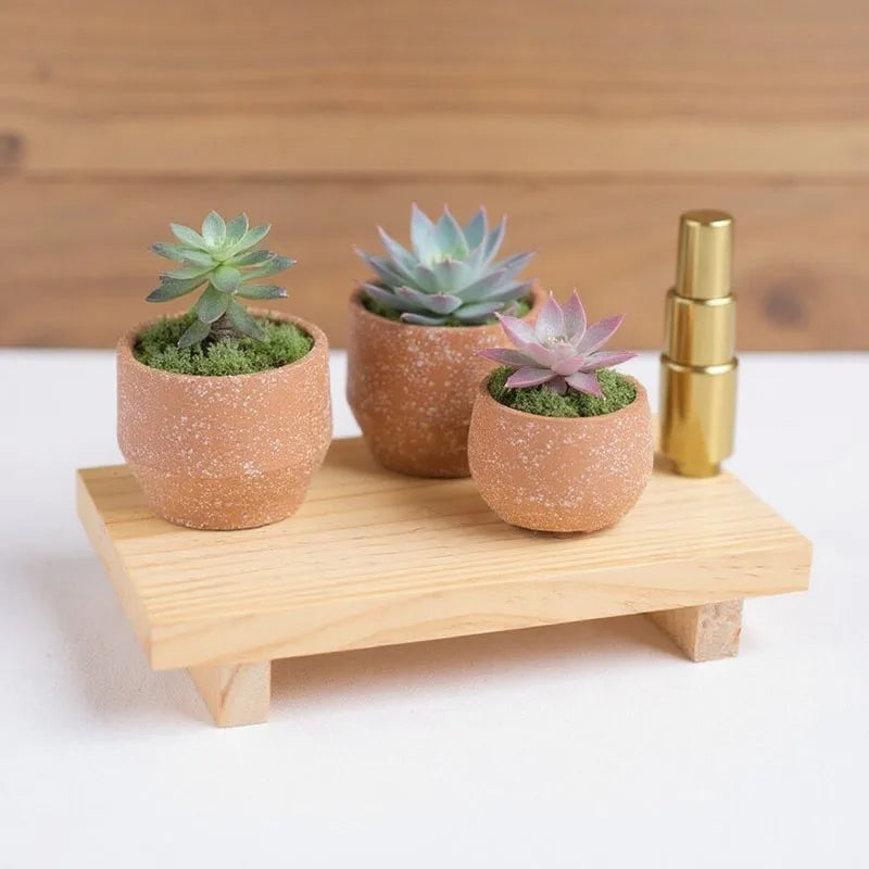 New Fashionable Wooden Bathroom Soap Tray Storage Rack Retro Candle Tray Decorative Ornament Plant Vase Tray Wooden Base Tray
