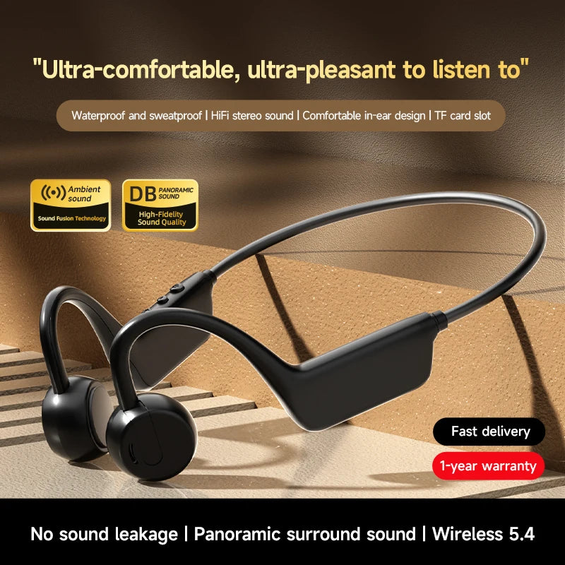 OnePlus Bone Conduction Headset Sport Headphone IPX8 Waterproof Bluetooth 5.4 Wireless Earphone Hands-free With Mic for Exercise