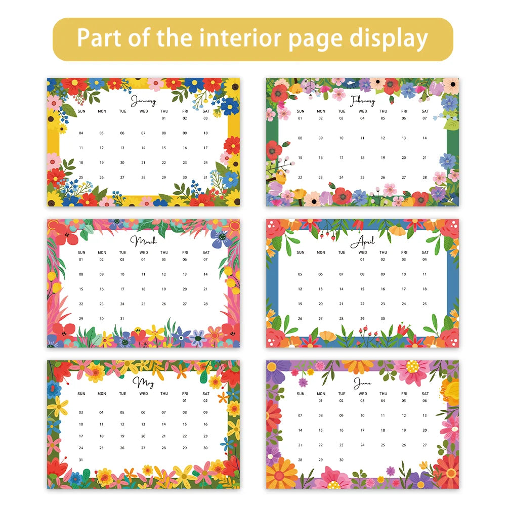1pc 2026 Calendar ,Framed by flowers,12 Months Monthly Schedule,Desk Calendar, Perfect Gift for Birthdays ,Christmas,New Year