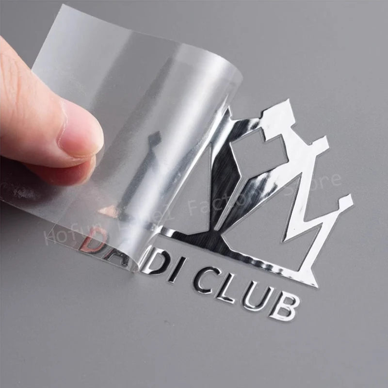 Custom Silver UV DTF Print 3D Transfer Sticker Personal Raised Shiny Gold Logo Crystal Colorful Self-adhesive Label Hollow Decal
