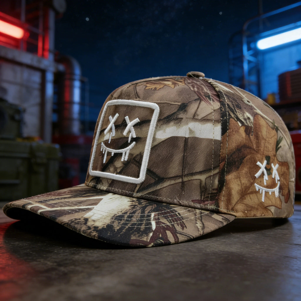Fashionable camouflage hat with unique embroidery design - stand out in summer style, ideal for casual outings, paired with swim