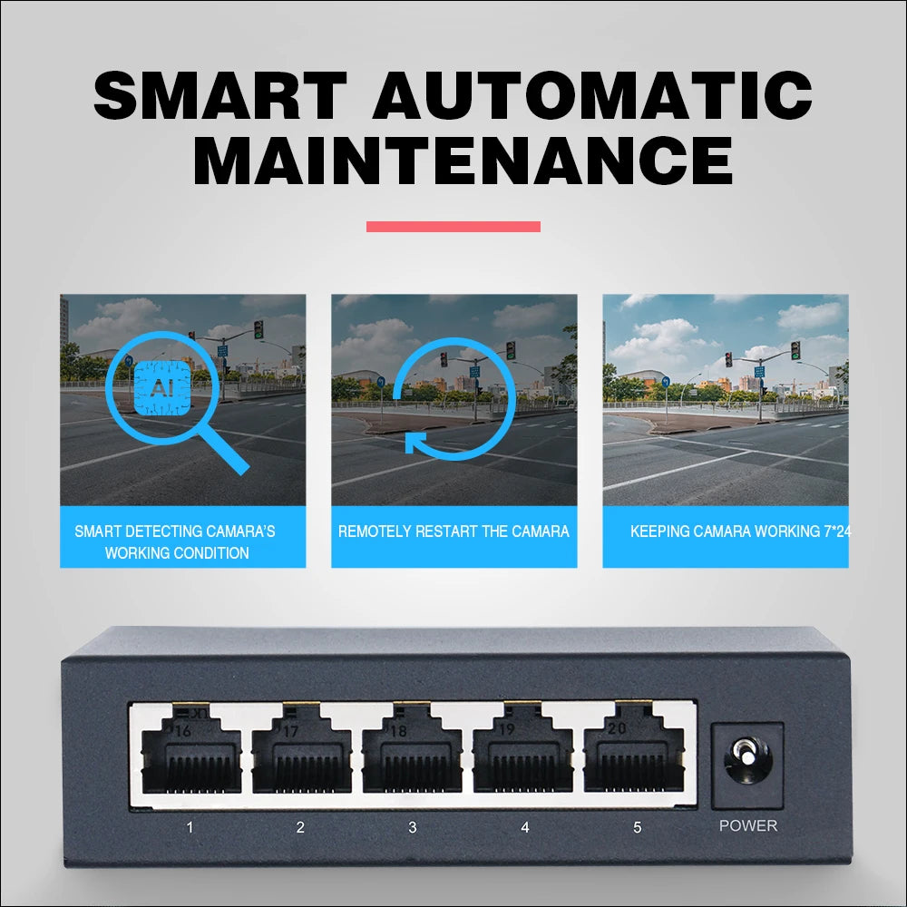 OPTFOCUS Free Shipping 48W POE Active Ethernet Switch 802.3af 802.3at ethernet hub splitter shunt power diverter deconcentrator