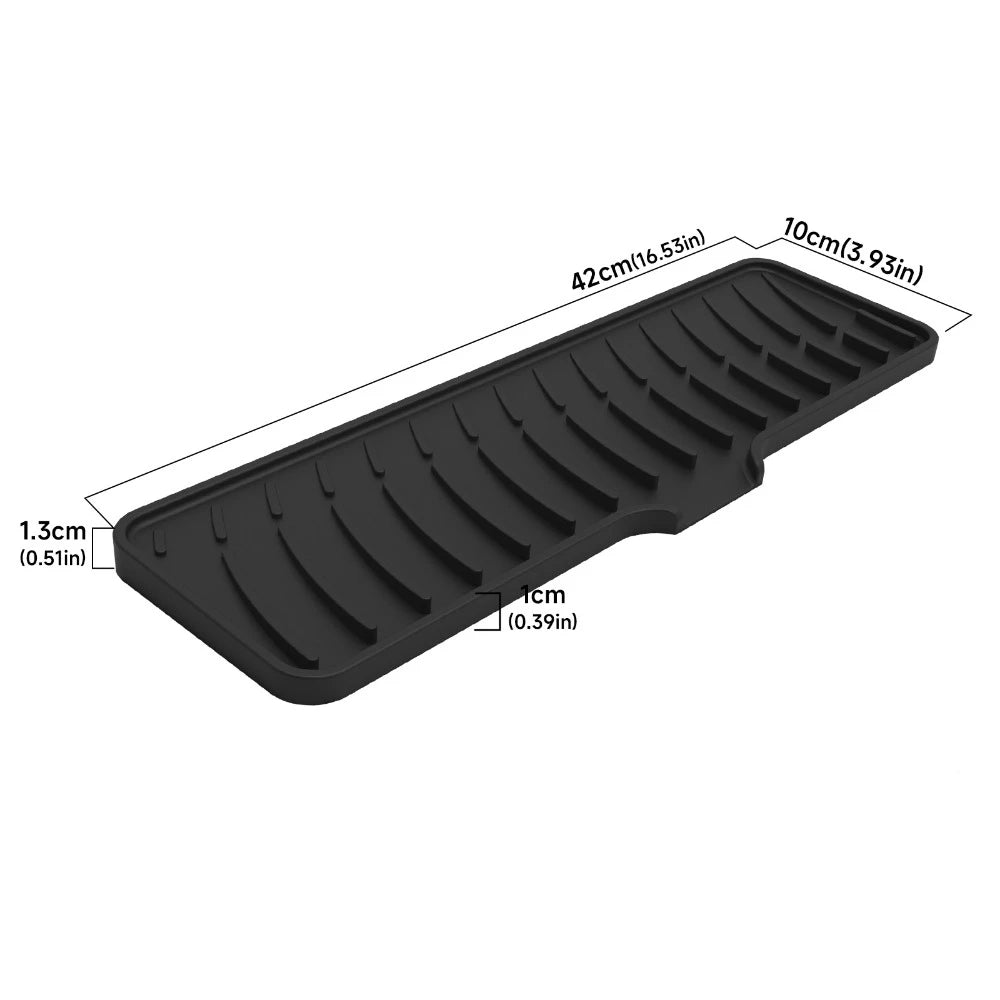 Silicone Faucet Splash Pad Kitchen Foldable Drainage Mat Multipurpose Toilet Soap Storage Slope Design for Rapid Drainage