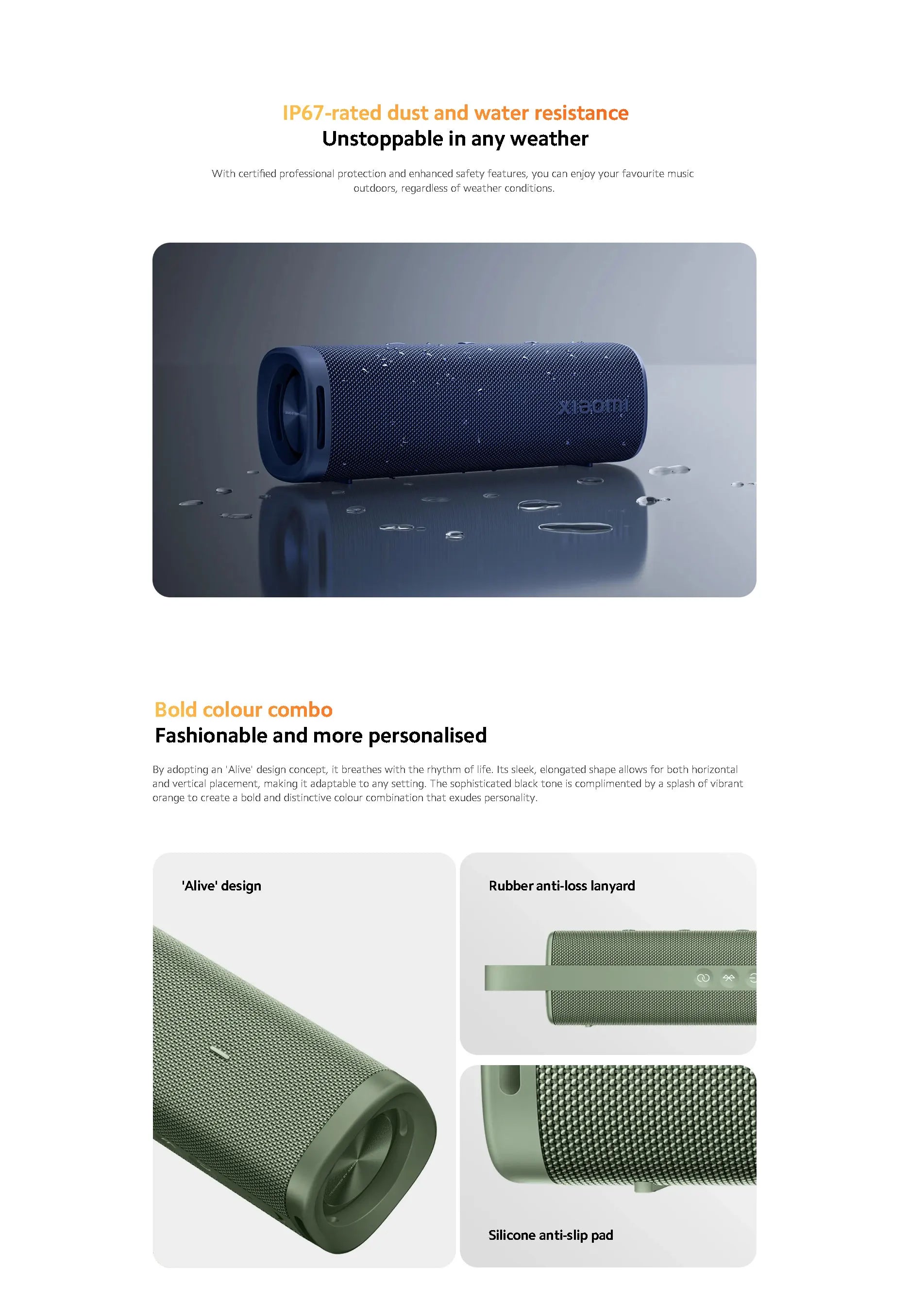 Global Version Xiaomi Sound Outdoor 30W Portable Speaker 12-Hour Ultra-Long Battery Life IP67 Bluetooth 5.4 TWS Stereo Combo