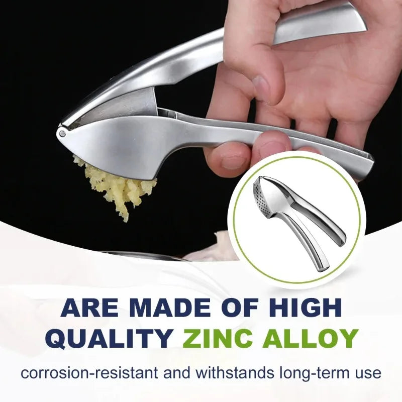 Stainless Steel Garlic Press Mincer - Detachable Garlic Crusher Easy Squeeze And Clean Kitchen Tool for Fine Garlic