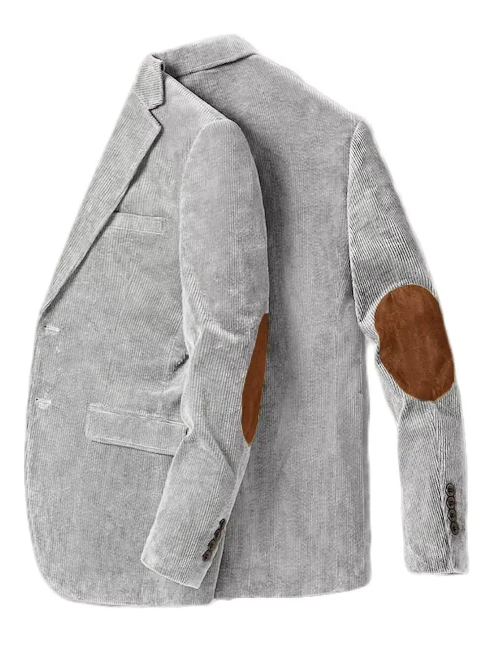Men's Corduroy Blazer Single Breasted Men's Jacket with Elbow Patch Business Casual Jacket suit pants Spring Fall Sport Coats