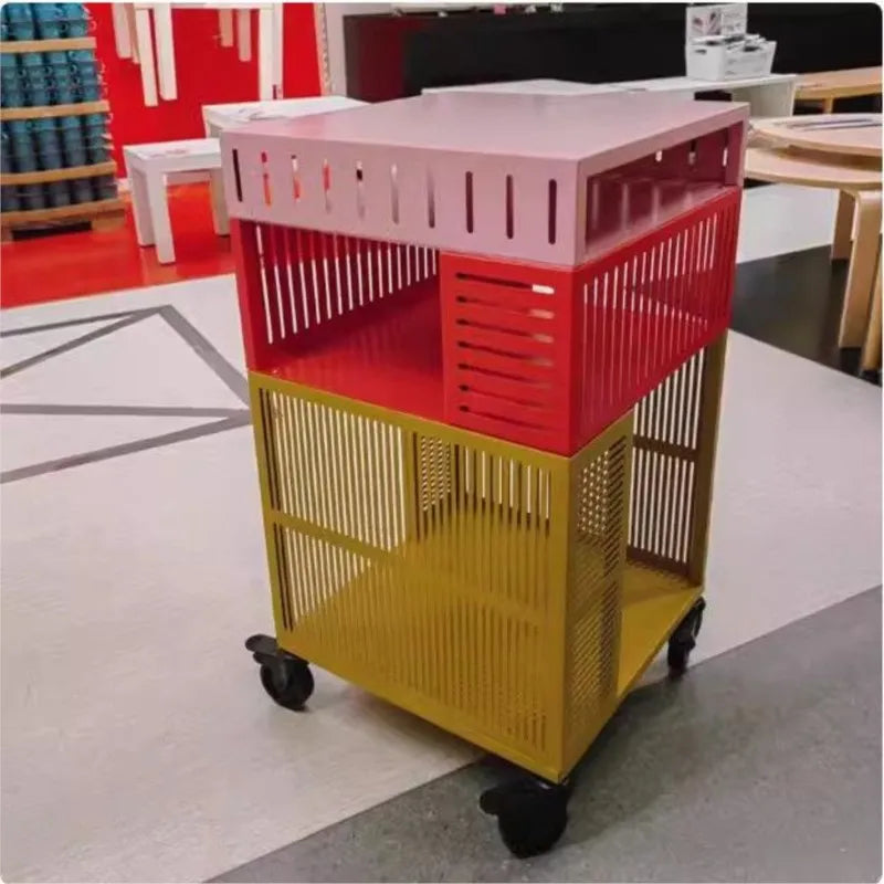 Multifunctional Metal Storage Cabinet with Wheels, Suitable for Bedroom, Living Room, Office, Modern Design Storage Cabinet