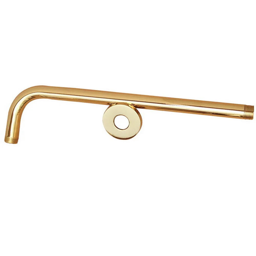 Gold Color Brass Wall Shower Head Extension Pipe - 12" Long Shower Arm Arm Bathroom Accessories Ksh101