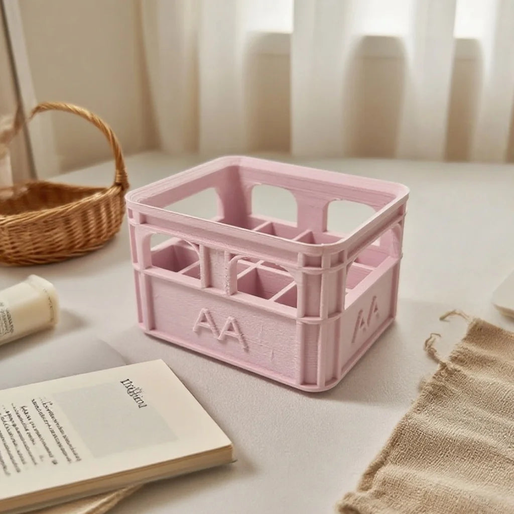 Retro industrial-style beer frame battery storage box, creative multi-functional large battery organizing basket, desktop decora