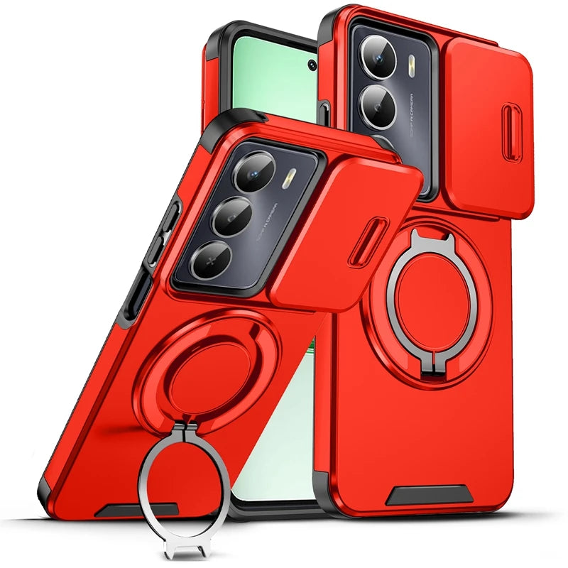 For Realme C75 4G Case Car Magnetic Holder Ring Armor Shockproof Funda For OPPO Realme C75 C 75 RealmeC75 Camera Protect Cover