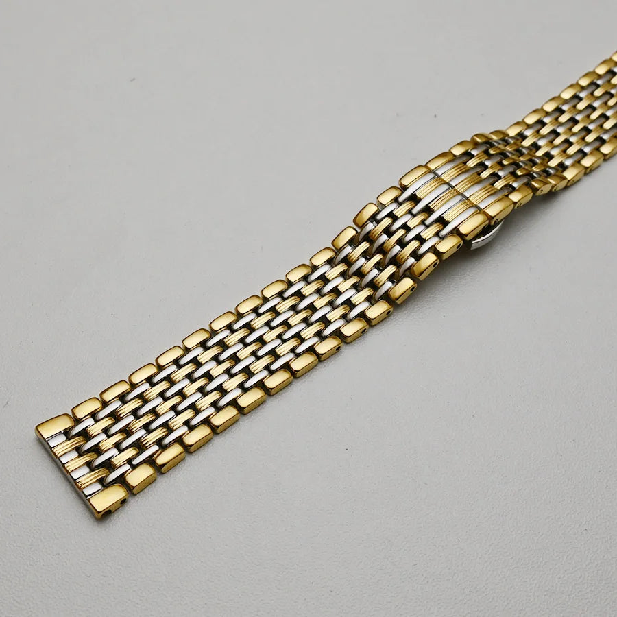 Stainless Steel Watch Band Strap 18mm 20mm 22mm Silver Gold Polished Mens Luxury Replacement Metal Watchband Bracelet for Tissot
