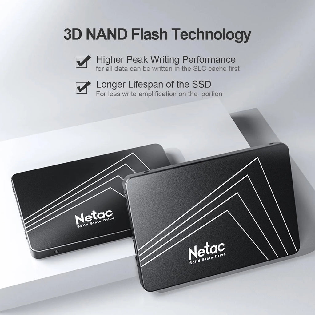 Netac SATA SSD Hard Drive 128GB 256GB 512GB 1TB 2TB SATA3 2.5Inch Disks Laptop Internal Hard Drive HDD Hard Disk for PC Laptop