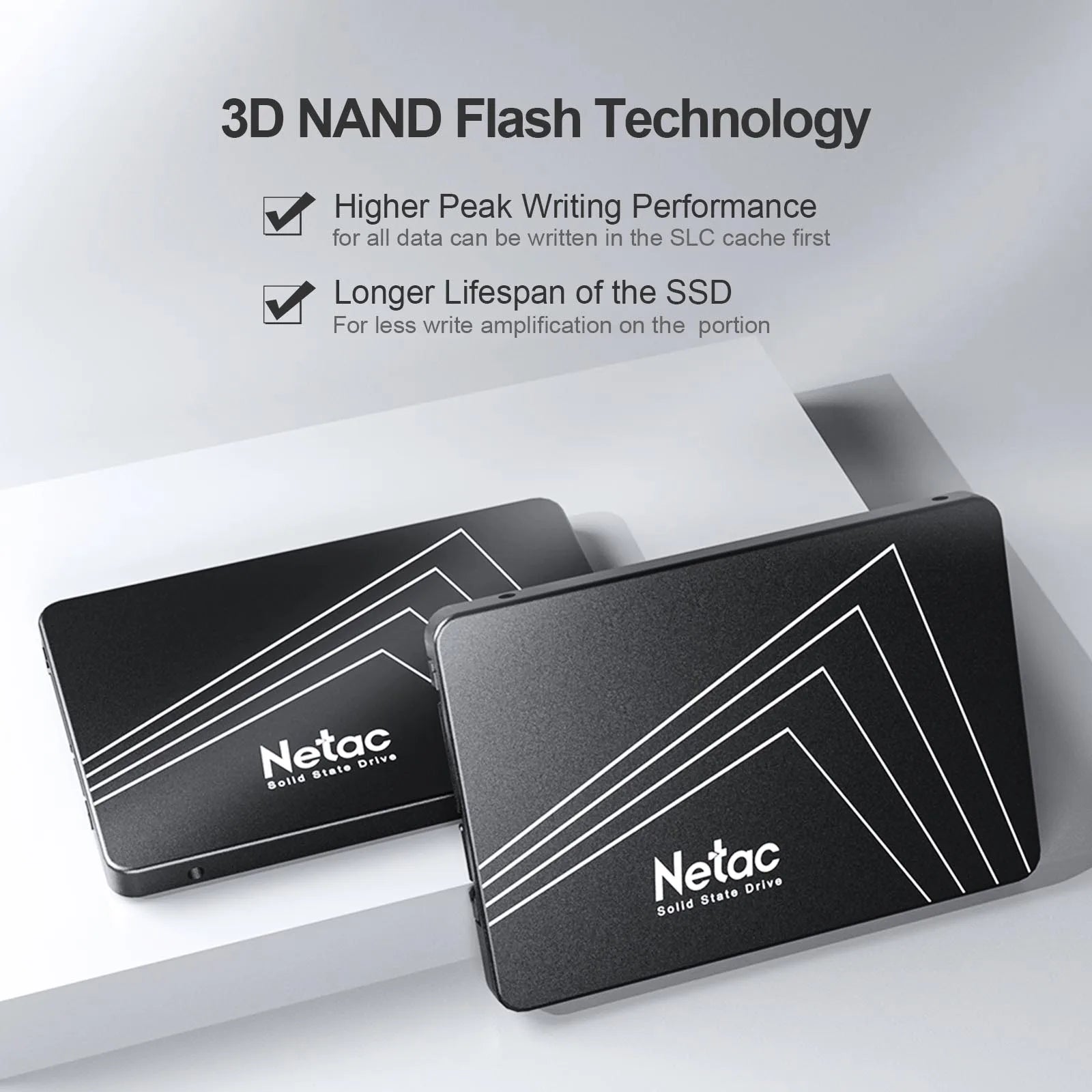 Netac SATA SSD Hard Drive 128GB 256GB 512GB 1TB 2TB SATA3 2.5Inch Disks Laptop Internal Hard Drive HDD Hard Disk for PC Laptop