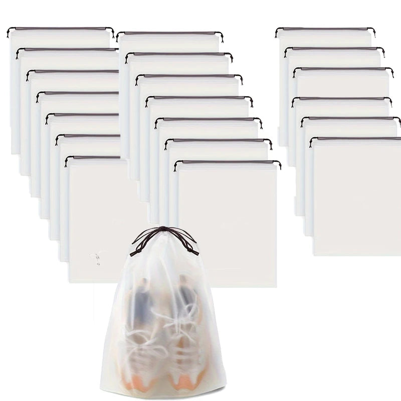 5/10/20PCS Portable Shoe Drawstring Eco Storage Bag for Sundries Travel Makeup Bag Waterproof Transparent Plastic Storage Bag