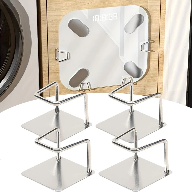 4Pcs Stainless Steel Hook Rack For Weighing Scale,Wall-Mounted Storage Bracket Multifunctional Sink Sponge Rack Kitchen Supplies