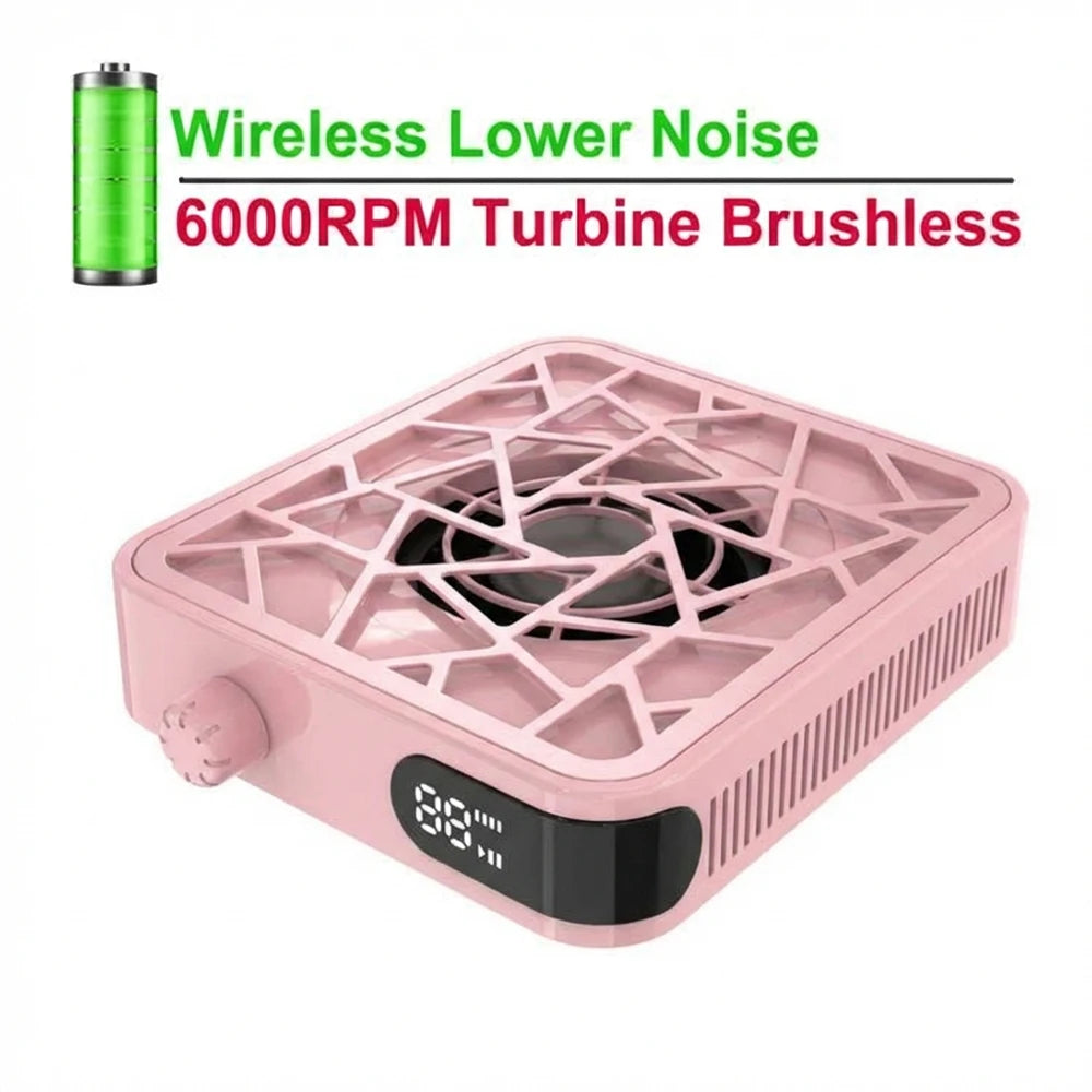 Mini Brushless Turbo Nail Dust Machine HD Display Adjustable Speed Portable Rechargeable Vacuum Cleaner for Manicure Lower Noise