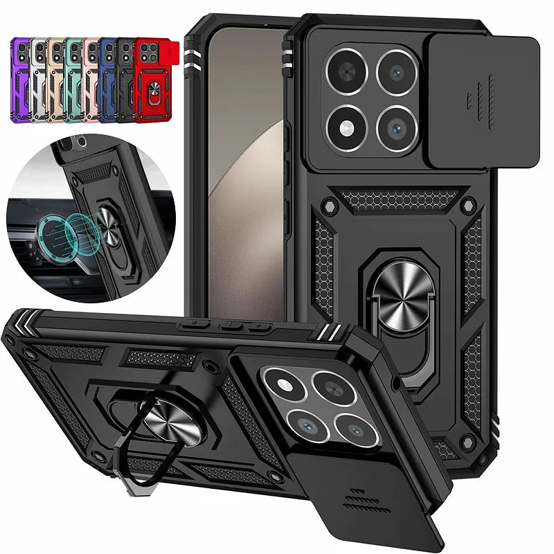 Armor Funda for Xiaomi 15T Pro 5G Case Car Magnetic Holder Ring Phone Case for Xiaomi 15 T Mi15tpro Xiaomi15T Lens Protect Cover