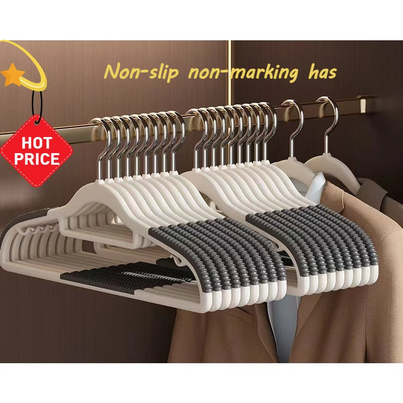 10-piece home clothes hanger set, double hook anti-slip design, reusable, for drying clothes, wet clothes, and wardrobe storage