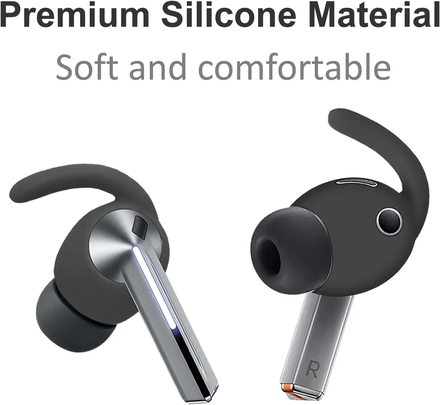 6 Pairs Galaxy Buds 3 Pro Ear Hooks Sport Ear Tips Replacement Anti-Slip Non-Slip Silicone Eartips and Covers Gel Wings Accessory