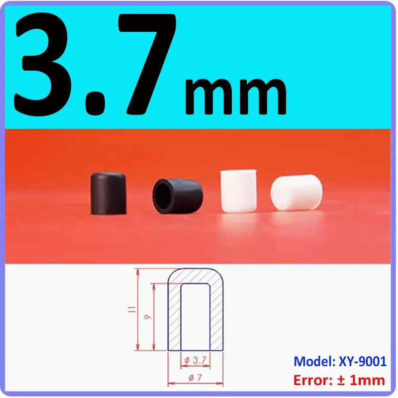  White Silicone rubber cover round steel pipe sleeve end protective cap anti-collision and high temperature resistant 3~68.5mm
